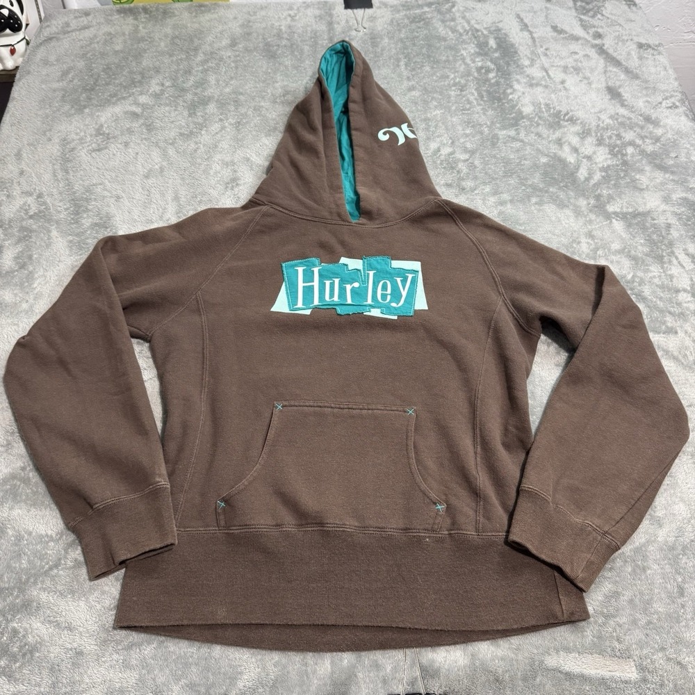 VTG Y2K Hurley Spellout Applique Logo Womens M Surf Grunge Beach Retro